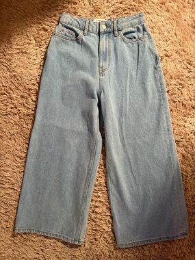 Miss Selfridge Wide Leg Jeans – High Waisted – Light Wash – Size 4